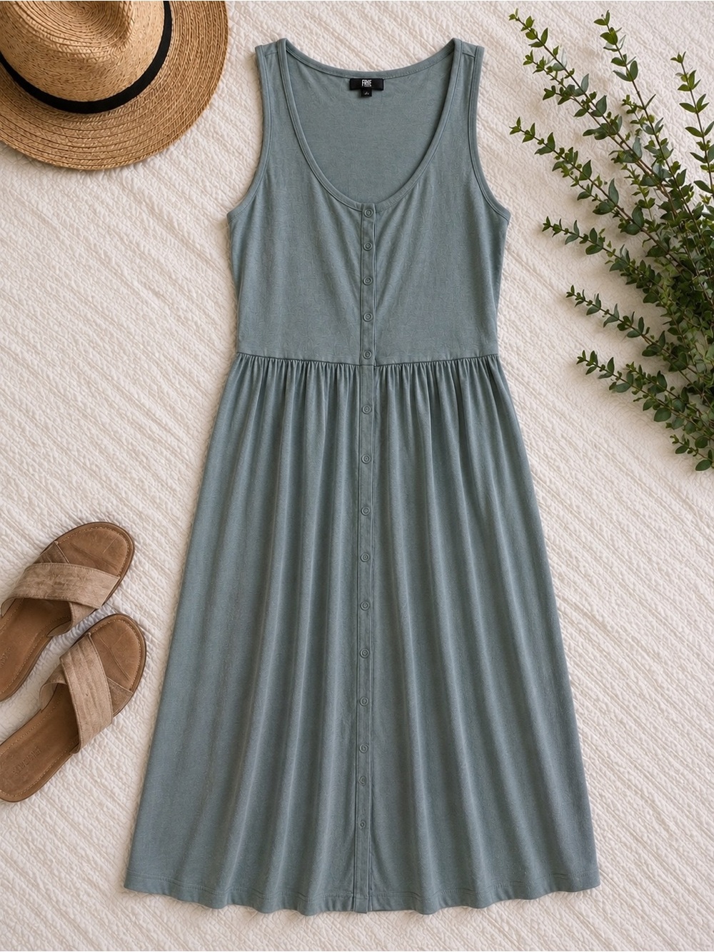 Frye Sleeveless Button-Front Midi Dress